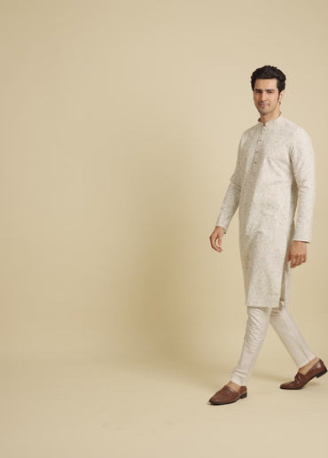 Pista white Chikankari Elegance Kurta Pajama
