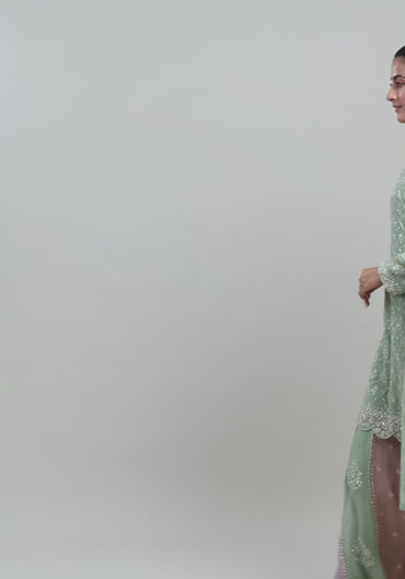 Gracious Pista Green Stitched Suit